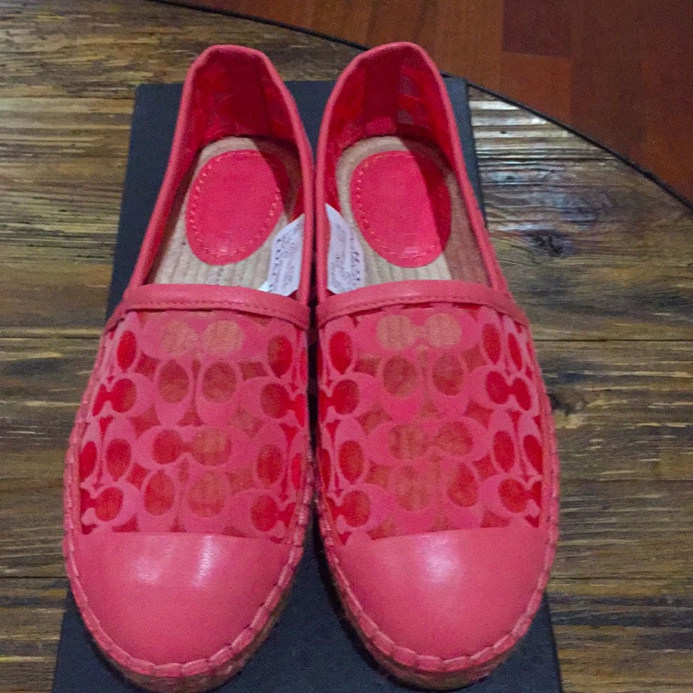 Coach women’s Cleo espadrilles signature C mesh